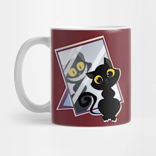 cat mirror halloween Mug